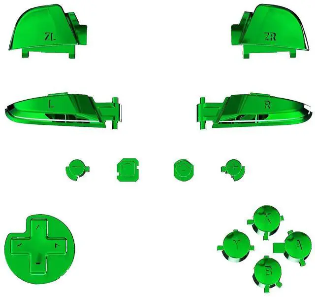Main image of Chrome Green Repair ABXY D-pad ZR ZL L R Keys for Nintendo Switch Pro Controller, Glossy DIY Replacement Full Set Buttons with Tools for Nintendo Switch Pro - Controller NOT Included @