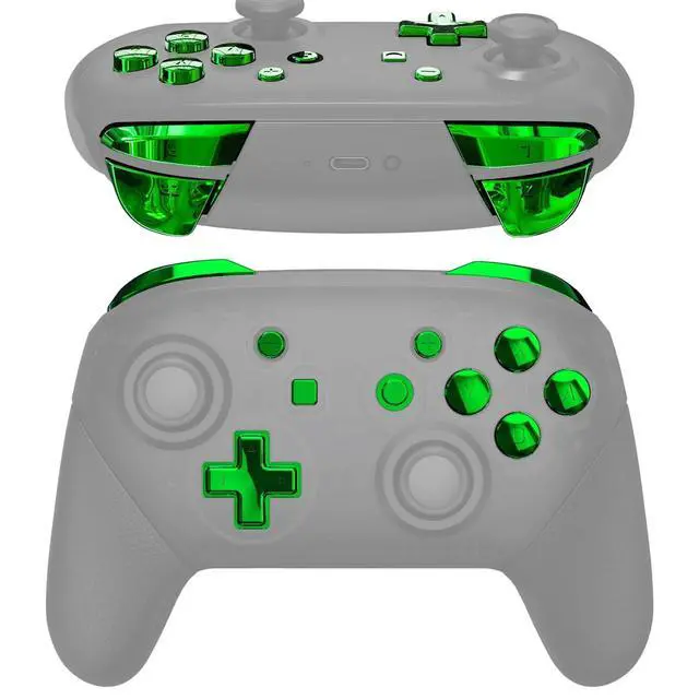 Alt view image 2 of 5 - Chrome Green Repair ABXY D-pad ZR ZL L R Keys for Nintendo Switch Pro Controller, Glossy DIY Replacement Full Set Buttons with Tools for Nintendo Switch Pro - Controller NOT Included @