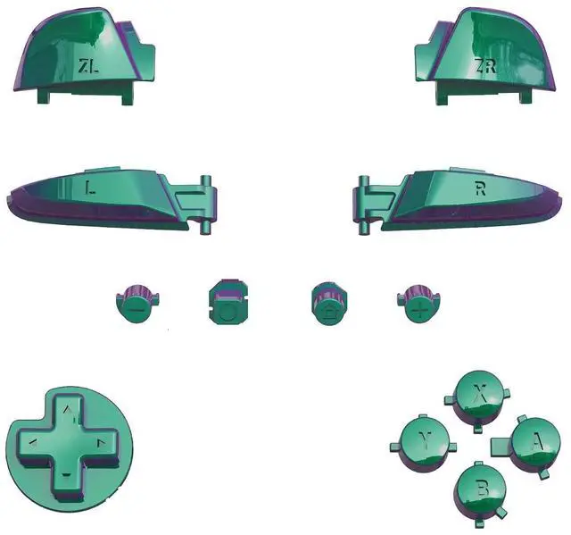 Main image of Chameleon Green Purple Repair ABXY D-pad ZR ZL L R Keys for Nintendo Switch Pro Controller, DIY Replacement Full Set Buttons with Tools for Nintendo Switch Pro - Controller NOT Included @