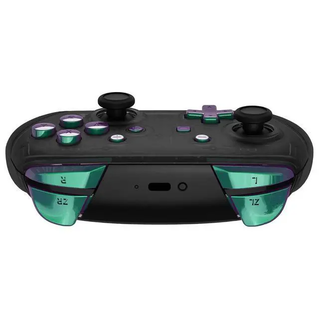 Alt view image 5 of 5 - Chameleon Green Purple Repair ABXY D-pad ZR ZL L R Keys for Nintendo Switch Pro Controller, DIY Replacement Full Set Buttons with Tools for Nintendo Switch Pro - Controller NOT Included @
