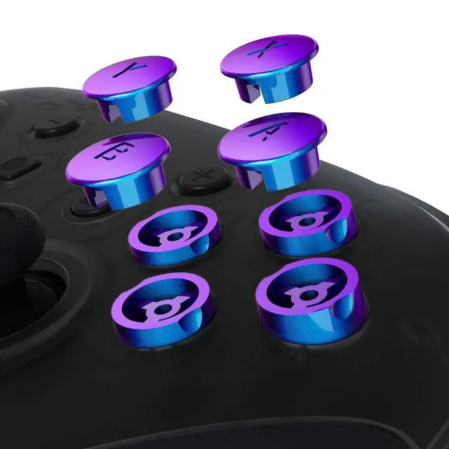Alt view image 4 of 6 - Chameleon Purple Blue Interchangeable ABXY Buttons for Nintendo Switch Pro Controller, DIY Swappable Replacement ABXY for Nintendo Switch Pro- Controller NOT Included @