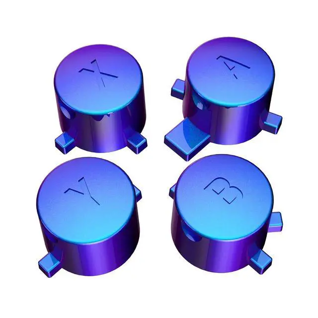 Alt view image 5 of 6 - Chameleon Purple Blue Interchangeable ABXY Buttons for Nintendo Switch Pro Controller, DIY Swappable Replacement ABXY for Nintendo Switch Pro- Controller NOT Included @