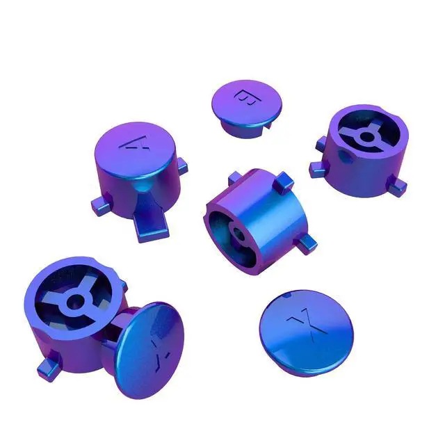 Alt view image 6 of 6 - Chameleon Purple Blue Interchangeable ABXY Buttons for Nintendo Switch Pro Controller, DIY Swappable Replacement ABXY for Nintendo Switch Pro- Controller NOT Included @