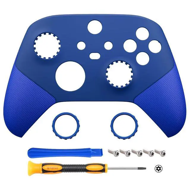 Alt view image 3 of 6 - ASR Version Redesigned Shell for Xbox Core Wireless Controller - Performance Rubberized Grip, Anti Sticks Rubbing Rings - Custom Faceplate for Xbox Series X & S Controller - Blue @