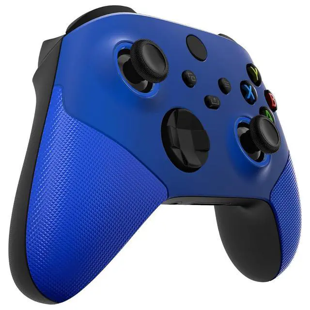 Alt view image 4 of 6 - ASR Version Redesigned Shell for Xbox Core Wireless Controller - Performance Rubberized Grip, Anti Sticks Rubbing Rings - Custom Faceplate for Xbox Series X & S Controller - Blue @