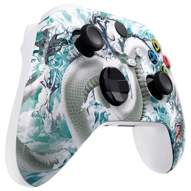 Alt view image 7 of 7 - Custom Shell for Xbox Series X & S - Revitalize Your Controller - Jade Dragon - Cloud Dominator Cover Front Housing Cover for Xbox Core Controller @