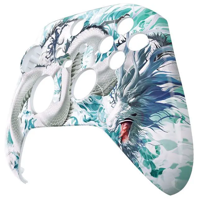 Alt view image 4 of 7 - Custom Shell for Xbox Series X & S - Revitalize Your Controller - Jade Dragon - Cloud Dominator Cover Front Housing Cover for Xbox Core Controller @