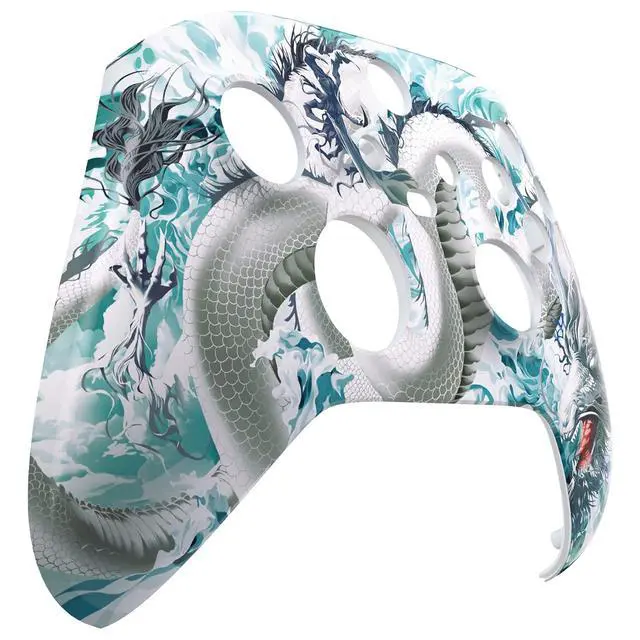 Alt view image 5 of 7 - Custom Shell for Xbox Series X & S - Revitalize Your Controller - Jade Dragon - Cloud Dominator Cover Front Housing Cover for Xbox Core Controller @