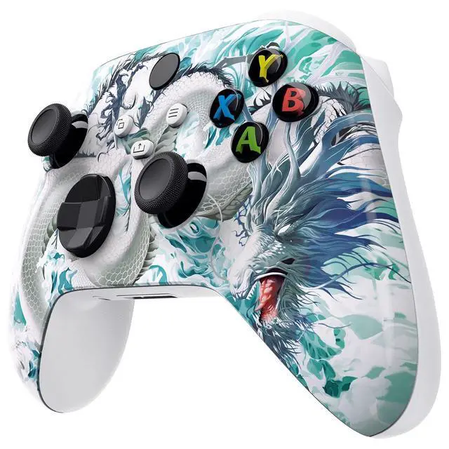 Alt view image 6 of 7 - Custom Shell for Xbox Series X & S - Revitalize Your Controller - Jade Dragon - Cloud Dominator Cover Front Housing Cover for Xbox Core Controller @