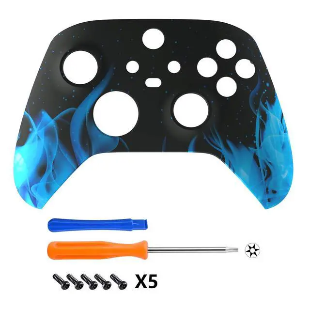 Alt view image 3 of 7 - Custom Shell for Xbox Series X & S Controller, Blue Flame Replacement Cover Front Housing Cover for Xbox Core Controller Wireless @