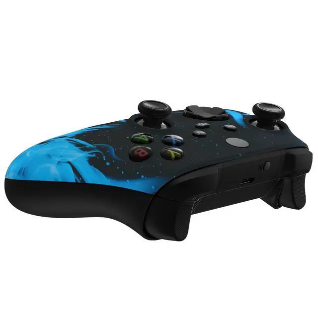 Alt view image 6 of 7 - Custom Shell for Xbox Series X & S Controller, Blue Flame Replacement Cover Front Housing Cover for Xbox Core Controller Wireless @