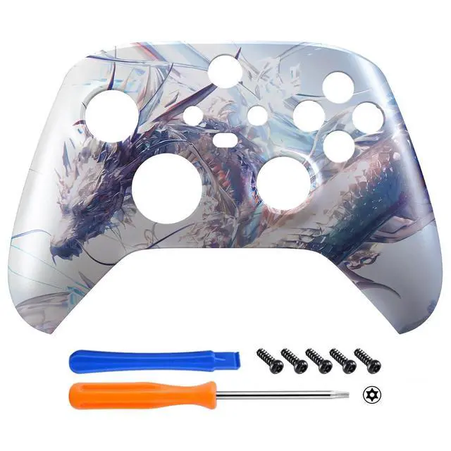 Alt view image 3 of 7 - Replacement Shell for Xbox Series X|S Controller - Unleash Your Style - Crystal Dragon Custom Acessories Skin Front Housing Cover for Xbox Core Controller Wireless - Console Without @