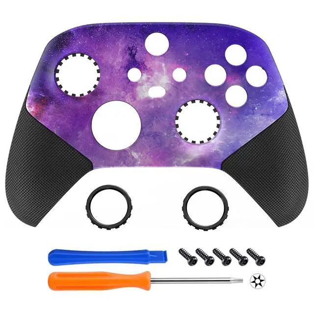 Alt view image 3 of 7 - ASR Version Redesigned Shell for Xbox Core Wireless Controller - Performance Rubberized Grip, Anti Sticks Rubbing Rings - Custom Faceplate for Xbox Series X & S Controller - Nebula Galaxy @