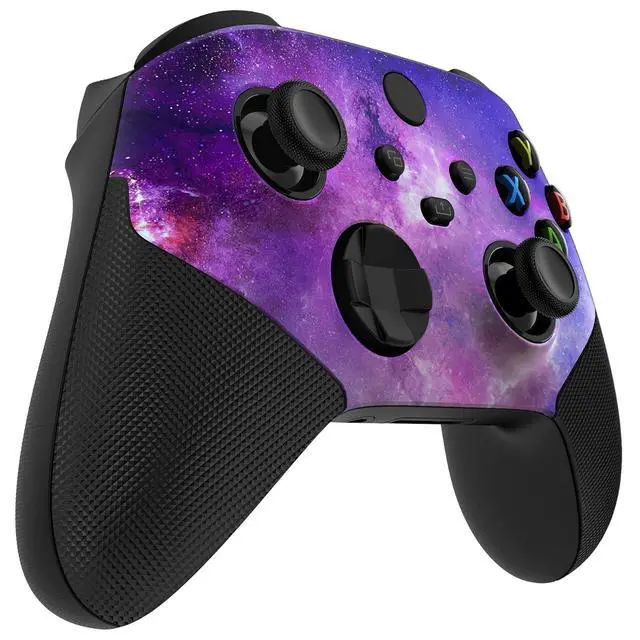 Alt view image 4 of 7 - ASR Version Redesigned Shell for Xbox Core Wireless Controller - Performance Rubberized Grip, Anti Sticks Rubbing Rings - Custom Faceplate for Xbox Series X & S Controller - Nebula Galaxy @