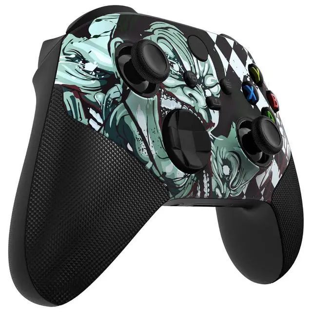 Alt view image 4 of 7 - ASR Version Redesigned Shell for Xbox Series X/S Controller - Performance Rubberized Grip, Anti Sticks Rubbing Rings - Custom Faceplate for Xbox Wireless Controller - Clown Hahaha @