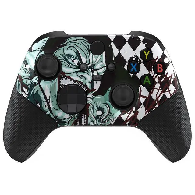 Alt view image 5 of 7 - ASR Version Redesigned Shell for Xbox Series X/S Controller - Performance Rubberized Grip, Anti Sticks Rubbing Rings - Custom Faceplate for Xbox Wireless Controller - Clown Hahaha @