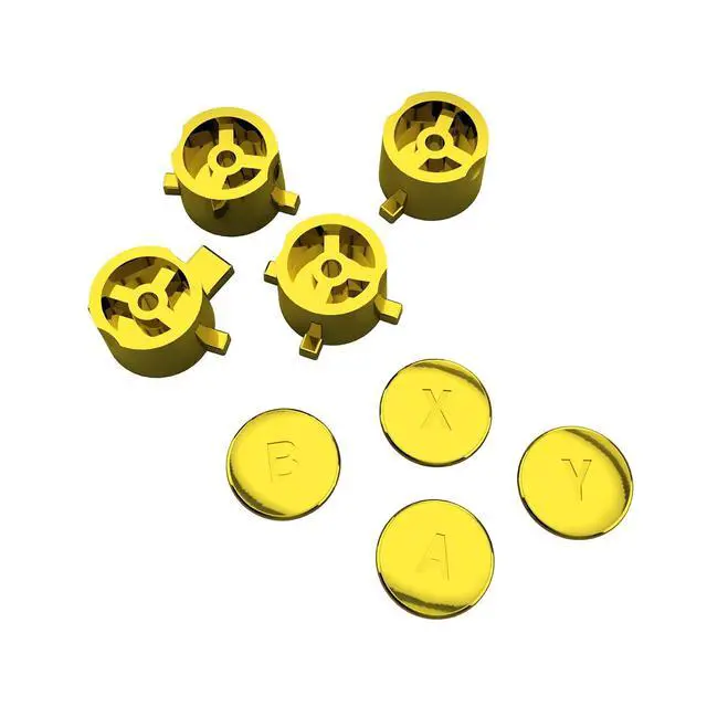 Alt view image 2 of 6 - Chrome Gold Interchangeable ABXY Buttons for Nintendo Switch Pro Controller, DIY Swappable Replacement ABXY for Nintendo Switch Pro - Controller NOT Included @