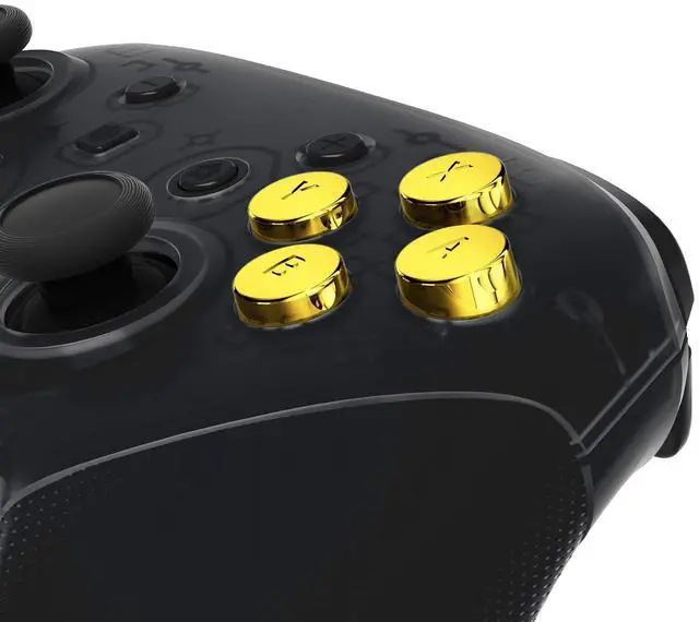 Main image of Chrome Gold Interchangeable ABXY Buttons for Nintendo Switch Pro Controller, DIY Swappable Replacement ABXY for Nintendo Switch Pro - Controller NOT Included @