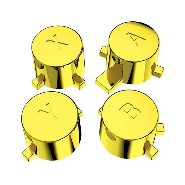 Alt view image 5 of 6 - Chrome Gold Interchangeable ABXY Buttons for Nintendo Switch Pro Controller, DIY Swappable Replacement ABXY for Nintendo Switch Pro - Controller NOT Included @