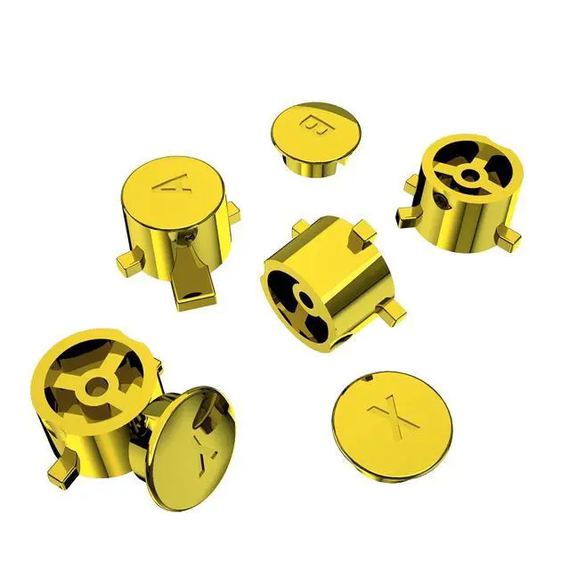 Alt view image 6 of 6 - Chrome Gold Interchangeable ABXY Buttons for Nintendo Switch Pro Controller, DIY Swappable Replacement ABXY for Nintendo Switch Pro - Controller NOT Included @