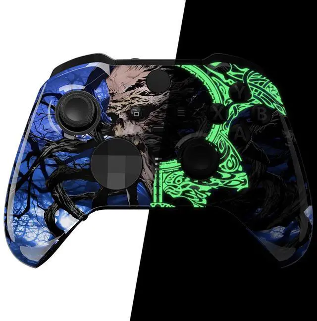 Main image of Replacement Faceplate Cover for Xbox One Elite Controller Series 2 (Model 1797), Custom Front Housing Shell for Xbox Elite Series 2 Core - Glow in Dark - The Awakening of the Earth Lord @