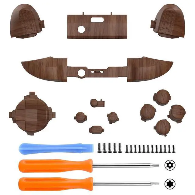 Alt view image 3 of 7 - Replacement Buttons for Xbox Series X & S Controller, Wood Grain Custom Accessories Repair Kit Bumpers Trigers Dpad ABXY Start Back Sync Share Keys Parts for Xbox Core Wireless Controller @