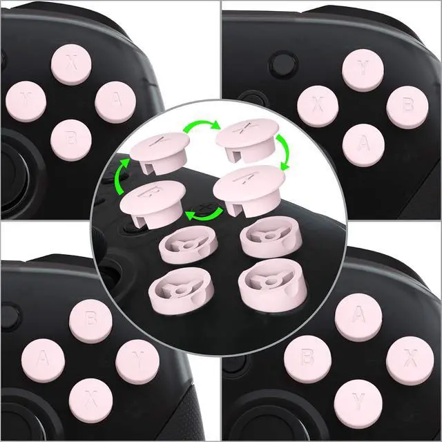 Alt view image 3 of 6 - Cherry Blossoms Pink Interchangeable ABXY Buttons for Nintendo Switch Pro Controller, DIY Swappable Replacement ABXY for Nintendo Switch Pro - Controller NOT Included @