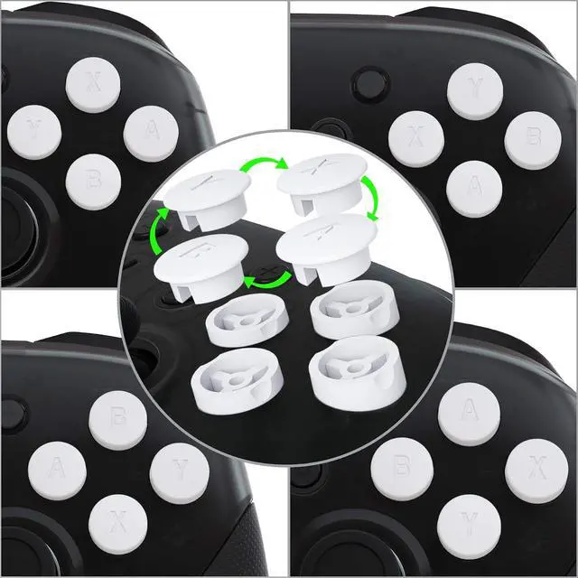 Alt view image 3 of 6 - White Interchangeable ABXY Buttons for Nintendo Switch Pro Controller, DIY Swappable Replacement ABXY for Nintendo Switch Pro - Controller NOT Included @