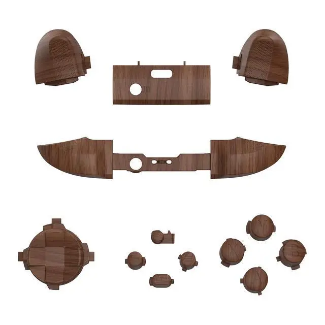 Alt view image 7 of 7 - Replacement Buttons for Xbox Series X & S Controller, Wood Grain Custom Accessories Repair Kit Bumpers Trigers Dpad ABXY Start Back Sync Share Keys Parts for Xbox Core Wireless Controller @