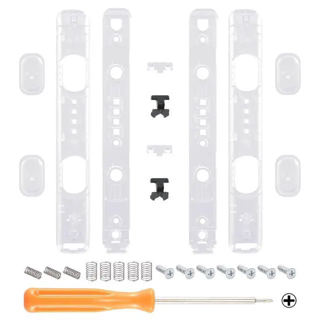 Alt view image 2 of 4 - DIY Replacement Shell for Joycon Strap, Transparent Clear Custom Controller Wrist Strap Housing Buttons for Nintendo Switch & Switch OLED Model - 2 Pack @