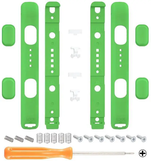 Main image of DIY Replacement Shell for Joycon Strap, Green Soft Touch Custom Controller Wrist Strap Housing Buttons for Nintendo Switch & Switch OLED Model - 2 Pack @