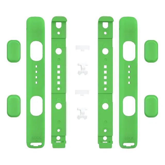 Alt view image 2 of 4 - DIY Replacement Shell for Joycon Strap, Green Soft Touch Custom Controller Wrist Strap Housing Buttons for Nintendo Switch & Switch OLED Model - 2 Pack @