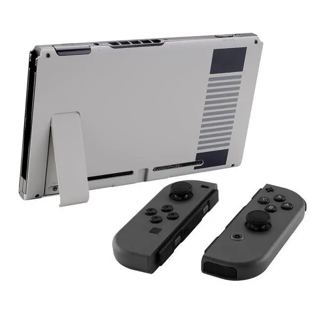 Alt view image 3 of 7 - Soft Touch Grip Classics NES Style Console Back Plate DIY Replacement Housing Shell Case for Nintendo Switch Console with Kickstand JoyCon Shell NOT Included @