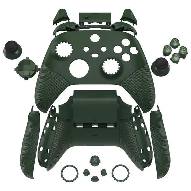 Alt view image 3 of 7 - ASR Version Redesigned Full Set Shell Buttons for Xbox Core Controller, Ergonomic Trigger Stop Rubberized Grip Faceplate Backplate for Xbox Series X & S Controller - Deep Pine Green @