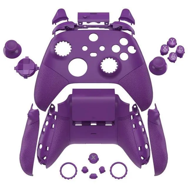 Alt view image 3 of 7 - ASR Version Redesigned Full Set Shell Buttons for Xbox Core Controller, Ergonomic Trigger Stop Rubberized Grip Faceplate Backplate for Xbox Series X & S Controller - Mist Purple @