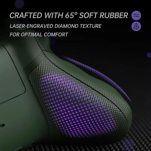 Alt view image 7 of 7 - ASR Version Redesigned Full Set Shell Buttons for Xbox Core Controller, Ergonomic Trigger Stop Rubberized Grip Faceplate Backplate for Xbox Series X & S Controller - Deep Pine Green @