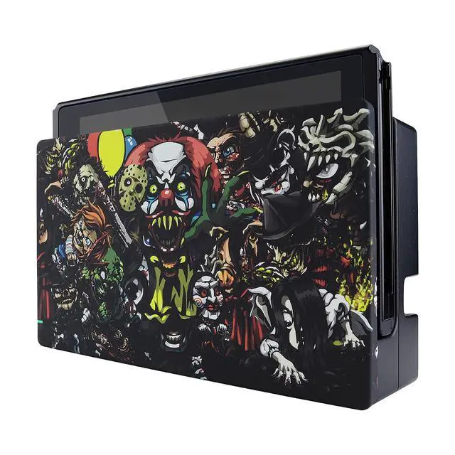 Alt view image 6 of 7 - Custom Soft Touch Grip Faceplate for Nintendo Switch Dock, Scary Party Patterned DIY Replacement Housing Shell for Nintendo Switch Dock - Dock NOT Included @