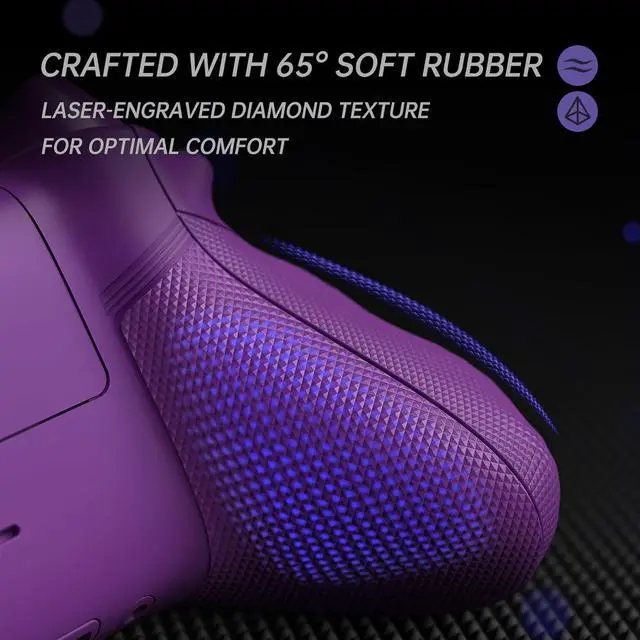 Alt view image 7 of 7 - ASR Version Redesigned Full Set Shell Buttons for Xbox Core Controller, Ergonomic Trigger Stop Rubberized Grip Faceplate Backplate for Xbox Series X & S Controller - Mist Purple @
