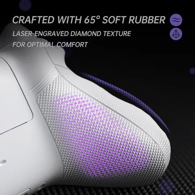 Alt view image 7 of 7 - ASR Version Redesigned Full Set Shell Buttons for Xbox Series X/S Controller, Ergonomic Trigger Stop Rubberized Grip Faceplate Backplate for Xbox Core Controller - Frosted White @