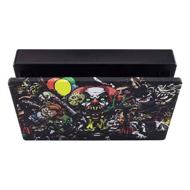 Alt view image 7 of 7 - Custom Soft Touch Grip Faceplate for Nintendo Switch Dock, Scary Party Patterned DIY Replacement Housing Shell for Nintendo Switch Dock - Dock NOT Included @