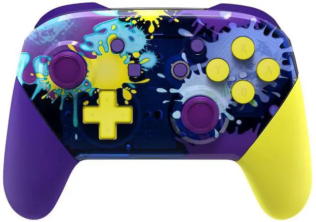 Main image of Splattering Paint Faceplate Backplate Handles for Nintendo Switch Pro Controller, Replacement Hand Grip Housing Shell Buttons for Nintendo Switch Pro - Controller NOT Included @