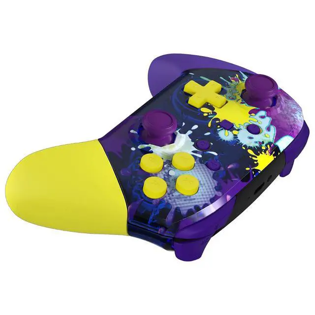 Alt view image 5 of 7 - Splattering Paint Faceplate Backplate Handles for Nintendo Switch Pro Controller, Replacement Hand Grip Housing Shell Buttons for Nintendo Switch Pro - Controller NOT Included @