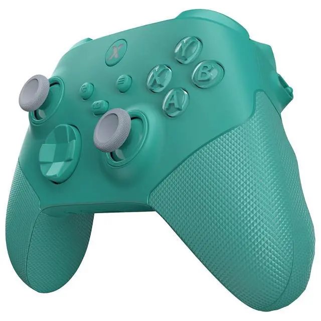 Alt view image 4 of 7 - ASR Version Redesigned Full Set Shell Buttons for Xbox Series X/S Controller, Ergonomic Trigger Stop Rubberized Grip Faceplate Backplate for Xbox Core Controller - Teal Green @
