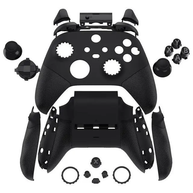 Alt view image 3 of 7 - ASR Version Redesigned Full Set Shell Buttons for Xbox Core Controller, Ergonomic Trigger Stop Rubberized Grip Faceplate Backplate for Xbox Series X & S Controller - Diamond Textured Black @
