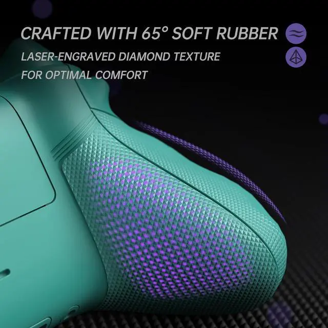 Alt view image 7 of 7 - ASR Version Redesigned Full Set Shell Buttons for Xbox Series X/S Controller, Ergonomic Trigger Stop Rubberized Grip Faceplate Backplate for Xbox Core Controller - Teal Green @