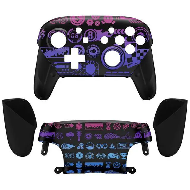 Alt view image 7 of 7 - Deluxe Championship Faceplate Backplate Handles for Nintendo Switch Pro Controller, Replacement Hand Grip Housing Shell Buttons for Nintendo Switch Pro Controller - Controller NOT Included @