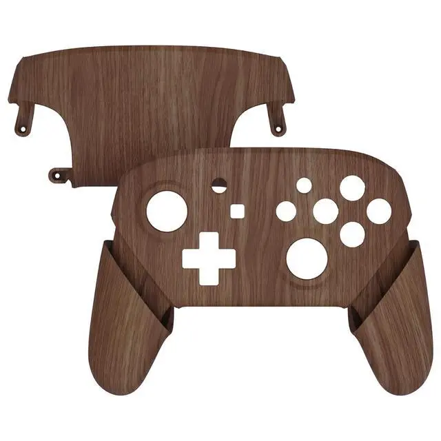Alt view image 3 of 7 - Wood Grain Faceplate Backplate Handles for Nintendo Switch Pro Controller, Soft Touch Grip Replacement Housing Shell Cover Buttons for Nintendo Switch Pro - Controller NOT Included @