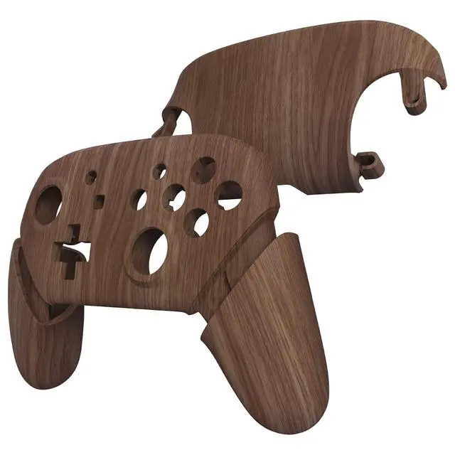 Alt view image 4 of 7 - Wood Grain Faceplate Backplate Handles for Nintendo Switch Pro Controller, Soft Touch Grip Replacement Housing Shell Cover Buttons for Nintendo Switch Pro - Controller NOT Included @