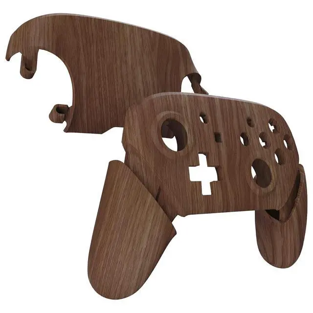 Alt view image 5 of 7 - Wood Grain Faceplate Backplate Handles for Nintendo Switch Pro Controller, Soft Touch Grip Replacement Housing Shell Cover Buttons for Nintendo Switch Pro - Controller NOT Included @