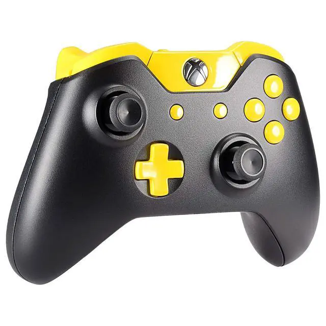 Alt view image 4 of 7 - LB RB LT RT Bumpers Triggers D-Pad ABXY Start Back Sync Buttons, Lime Yellow Full Set Buttons Repair Kits with Tools for Xbox One Standard & Xbox One Elite V1 Controller (Model 1697/1698) @